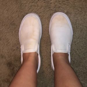white slip on vans